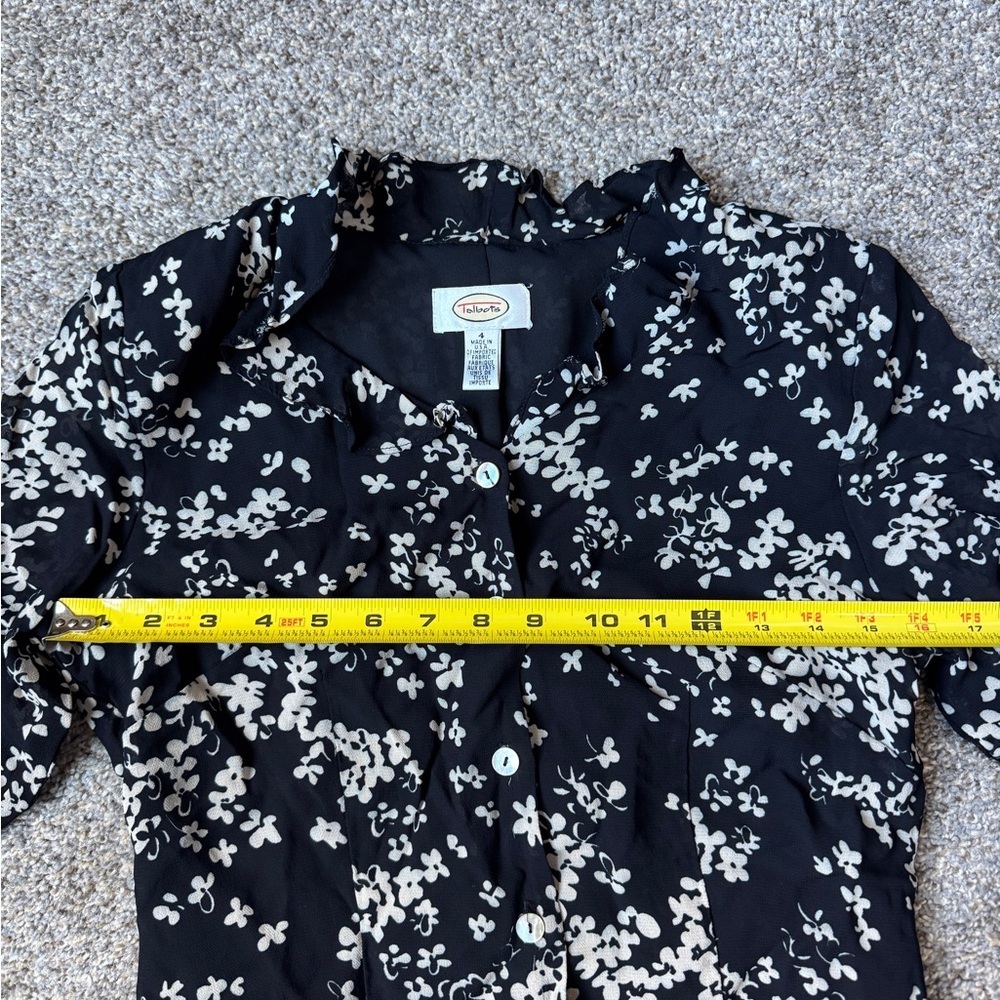 Talbots Black and White Floral Blouse and Skirt Set - Picture 7 of 9